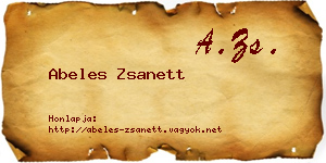 Abeles Zsanett névjegykártya
