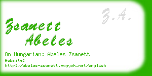 zsanett abeles business card